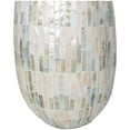 thumbnail image 4 of DecMode 19" Handmade Mosaic Inspired White Mother of Pearl Vase with Pastel Blue and Pink Accents, 4 of 11