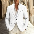 thumbnail image 2 of Riecok Blazers for Men Button Front Business Suit Jacket Solid Long Sleeve Casual Coat Formal Office Clothes with Pocket, 2 of 7