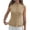 Khaki, variant on Sleeveless Women Solid Button Down Ruffle Knit Vest Peplum Tops