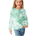 thumbnail image 2 of HAOTAGS Toddler Girls Boys unisex T-shirts, Multi-color Tie Dye Crew Neck Long Sleeve Casual Fall Pullover Top Multicolor 7 T, 2 of 6