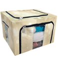 thumbnail image 1 of EREHome bright golden sparkles Storage Bag Clear Window Storage Bins Boxes Large Capacity Foldable Stackable Organizer With Steel Metal Frame For Bedding,Clothes,Closets, Bedrooms, 1 of 3
