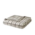 thumbnail image 2 of Comfort Classics Micro Fleece Knitted Soft Blanket, Grey Plaid, Twin, 2 of 4