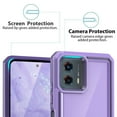 thumbnail image 5 of TJS for Motorola Moto G 5G 2023 Phone Case, with Tempered Glass Screen Protector, Dual Layer Shockproof Rugged Hybrid Drop Protector Cover for Moto G 5G 2023 (Purple), 5 of 6