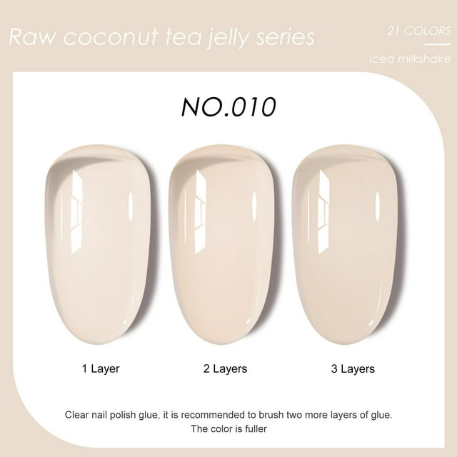 Esmalte de uñas semitransparente de 20 colores, crema, transparente, para decoración de uñas, 7,5 ml.