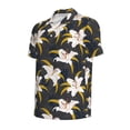 thumbnail image 2 of Balery Lilies Flowers Printed Men’s Short Sleeve Polo Shirt, Midweight Men's Shirt,Golf Polo shirts -Small, 2 of 9