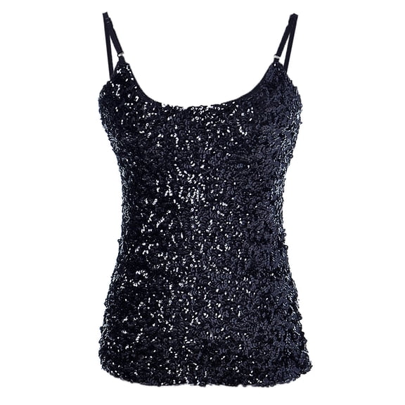 Fashion Womens Shimmer Sequins Club Spaghetti Strap Camisole Vest Tank Tops