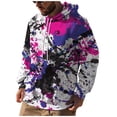thumbnail image 3 of Tie Dye Men's Hoodie Fashion Graphic Cold Weather Sweatshirt Men Long Sleeve Pullover with Pockets White 4XL, 3 of 5