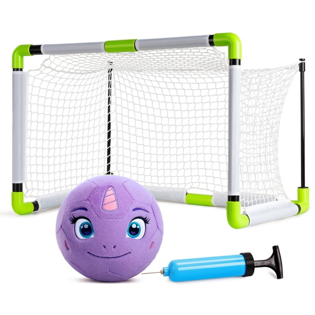Juego de porterías de fútbol de juguete para niños pequeños VangeBow con pelota de unicornio de felpa