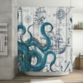 thumbnail image 7 of JOOCAR Cool Octopus Shower Curtain Anime Nautical Shower Curtain Teal Kraken Shower Curtain Sailboat Pirate Shower Curtain 72X72in, 7 of 7