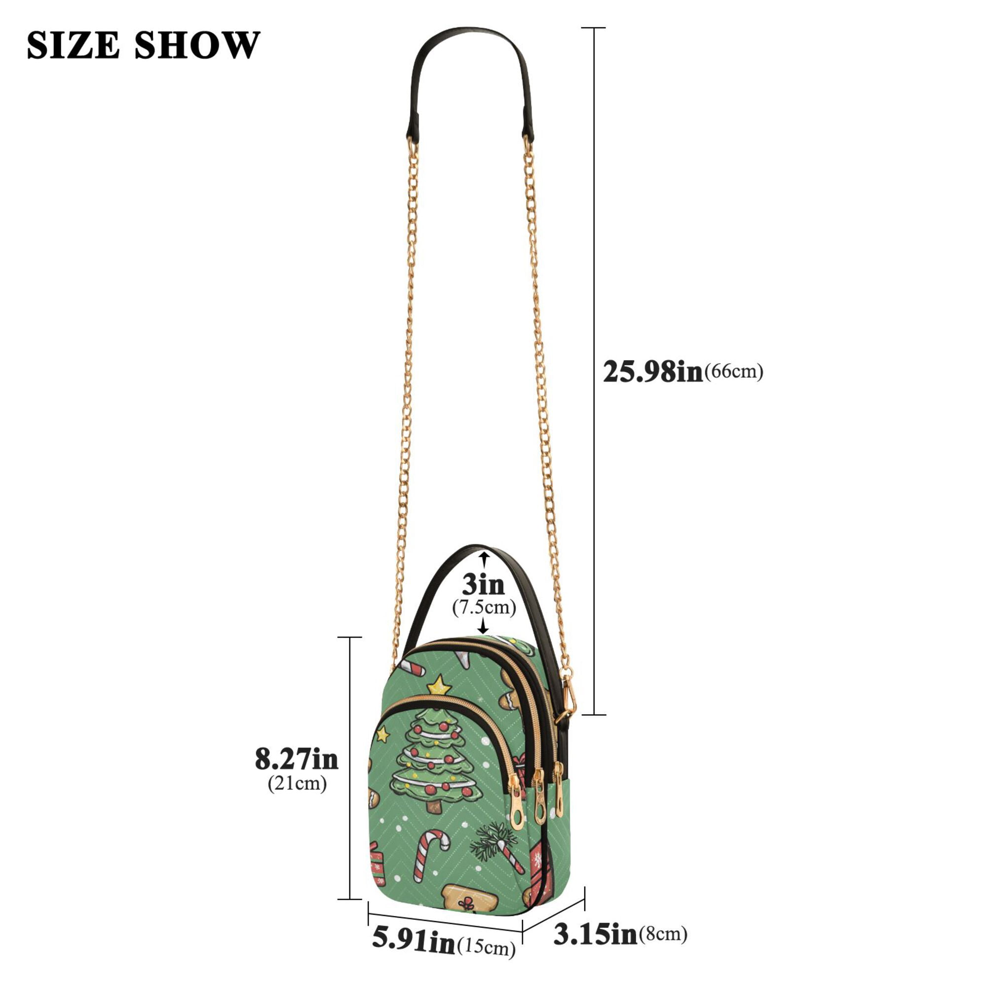 FORMRS Crossbody Bag for Women Quilted Travel Shoulder Cell Phone Purse with Chain Strap Handbag, Christmas Cookies