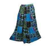 Mogul Womens Patchwork Skirt Printed Gujarati Dori Boho Hippie Long Maxi Skirts