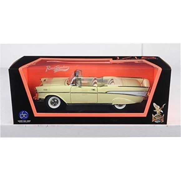 1 by 18 1957 Chevrolet Bel Air Convertible Diecast Model Car, Cream
