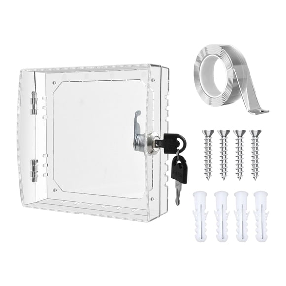 Siruishop Thermostat Lock Box Clear Thermostat Cover with Lock for Home Use Restaurant