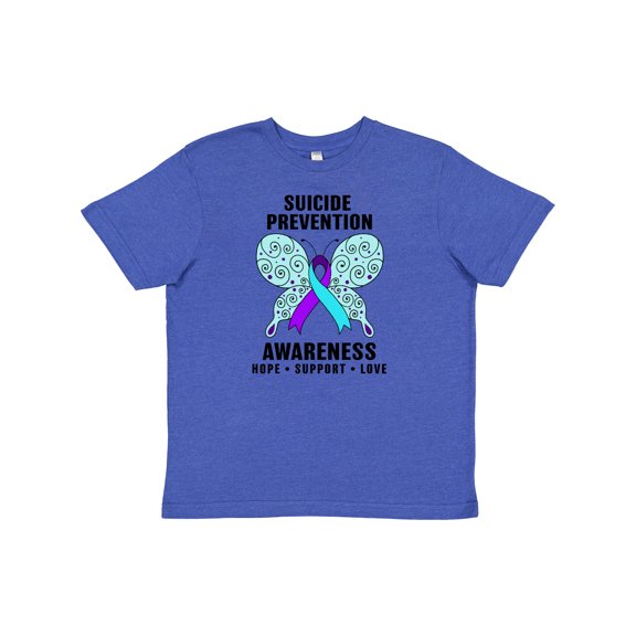 Inktastic Suicide Prevention Awareness Hope Support and Love Youth T-Shirt