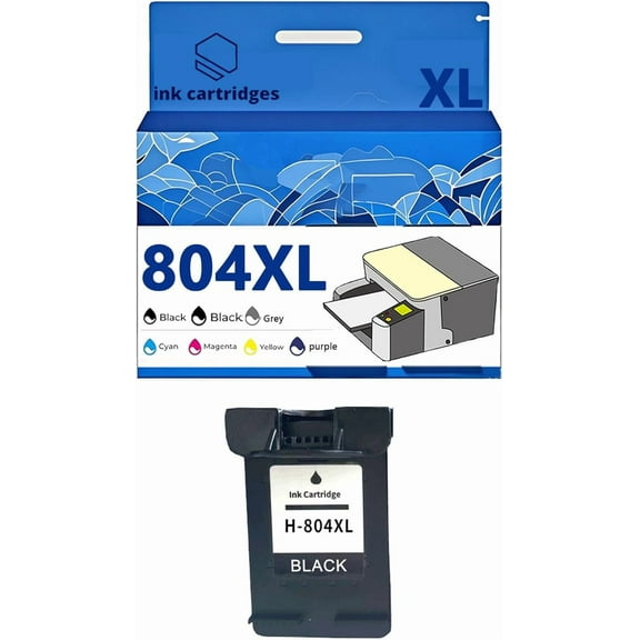 804 804XL Ink Cartridges Compatible for HP 6220 6222 7120 Inkjet Printers, Leak-Proof Design Crisp Printing