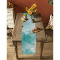 thumbnail image 4 of Marble Aqua, Table Runner Gradient Gold Aesthetics Abstract Minimalist Art Tablerunners 18 x 72 Inch, Table Decorations Tabletop Scarf for Summer Gathering Holiday Farmhouse Kitchen Dining Decor, 4 of 6
