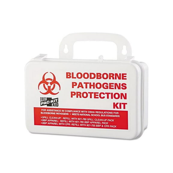 Bloodborne Pathogens Kit, Weatherproof Plastic, Wall Mount