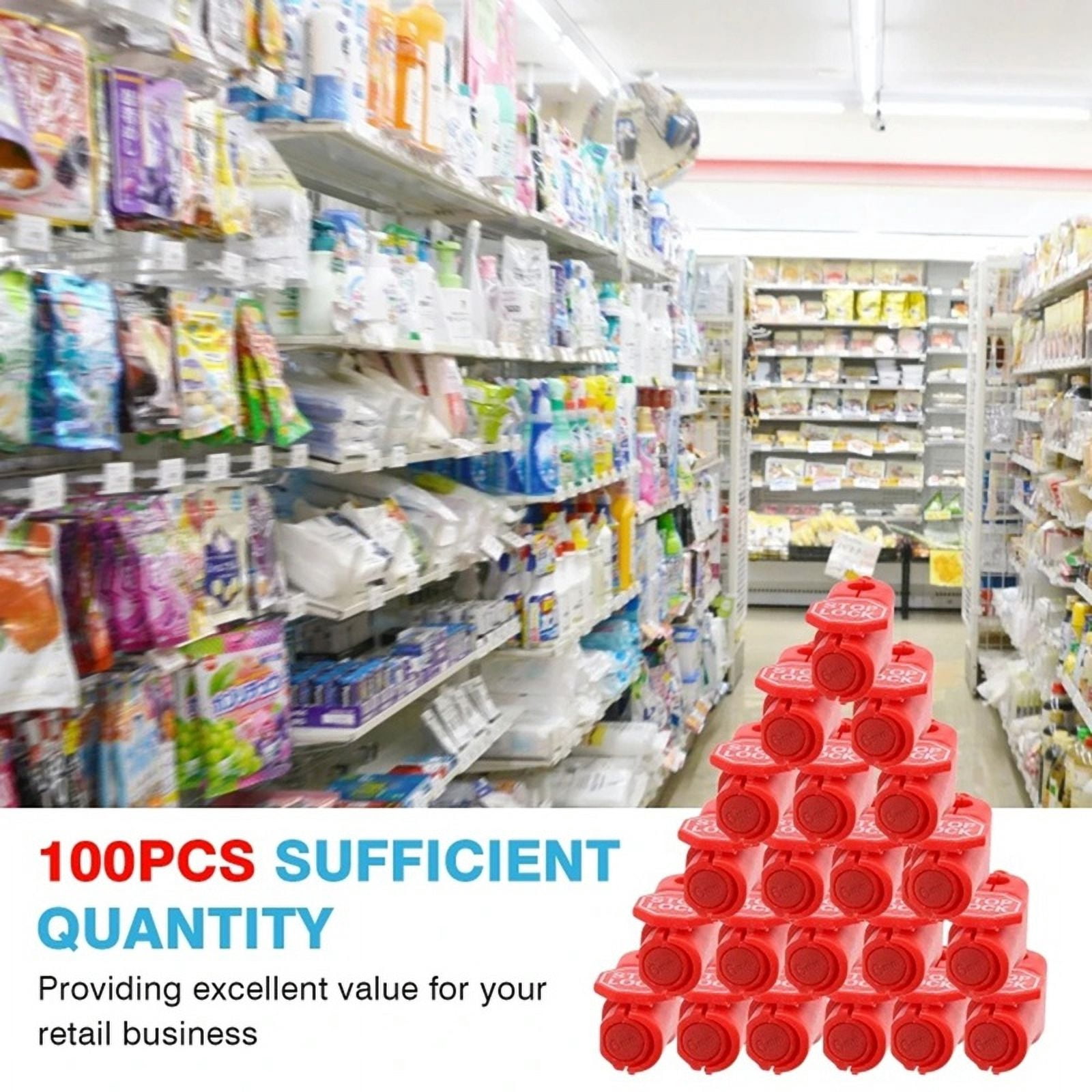 100pcs 6mm Anti-Theft Locks Device Retail Shop Supermarket Peg Hook Stop Lock Pegboard Safety Display Hook Lock Black