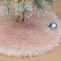 Mecorevxz 21.7 Inch Solid Color Christmas Tree Skirt,Fluffy Plush Skirt for Christmas Tree,Pink Christmas Tree Rug Skirt Perfect for Christmas Party Decorations