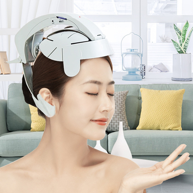 Electric Head Massager Helmet Cap Scalp Brain Massage Relax Acupuncture