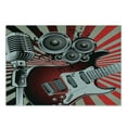 thumbnail image 3 of Music Cutting Board, Music Old Fashioned Speaker Loudspeaker Geometrical Striped Background, Decorative Tempered Glass Cutting and Serving Board, Small Size, Burgundy Beige Grey, by Ambesonne, 3 of 5