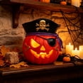 thumbnail image 7 of Lighted Pumpkin Lantern, Vintage Classic Ceramic Pumpkin Statue Light Up Table Decor, Pumpkin Halloween Farmhouse Autumn Decor for Home Office Haunt House Party Halloween Decorations (C), 7 of 7