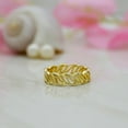 thumbnail image 3 of Full eternity vine wedding band Filigree gold plated silver ring wedding band hollow-out ring Inspired leaf ring Floral stackable matching ring, 3 of 8
