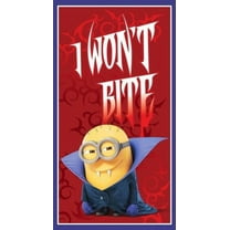 Minions Bite Me Vampire Halloween 100% Cotton Fabric By The Yard