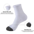 thumbnail image 5 of Lanola Mens 100% Cotton Cushioned Ankel Socks, Athletic Performance Running Moisture Wicking Breathable Quarter Socks，5-Pack（White）, 5 of 7