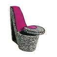 thumbnail image 2 of ORE International 32.86" High Heel Wood Storage Accent Chair in Pink/Zebra, 2 of 3