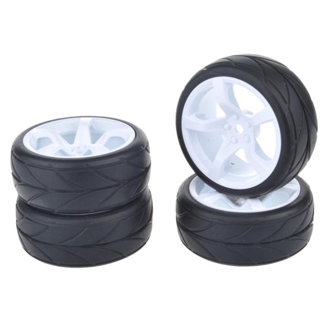 4 piezas 1/10 llantas de piezas de neumáticos para vehículos HSP Crawler modelo accesorios DIY Baoblaze ruedas de oruga rc