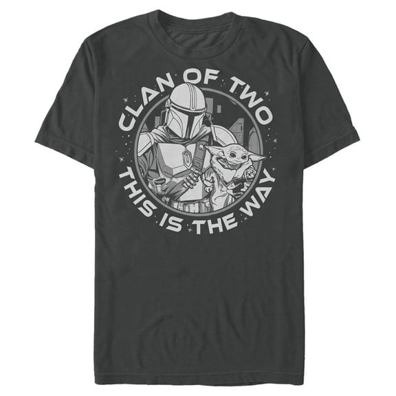 Men's Star Wars: The Mandalorian Father's Day Clan of Two This is the Way  Graphic Tee Charcoal 2X Large