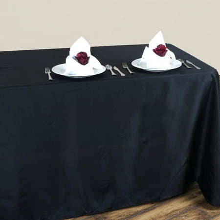 

BalsaCircle 90 x 132 Polyester Rectangular Tablecloth Rounded Corners Black