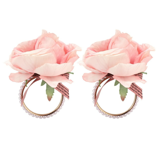 Oubit Table Decoration,2Pcs Iron Napkin Buckle Flower Napkin Ring Napkin Holder Precision Engineered