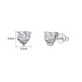 thumbnail image 2 of Vogem For Women Silver Cubic Zirconia Stud Earrings Heart Stud Earrings Stainless Steel Hypoallergeni Jewellery, 2 of 4