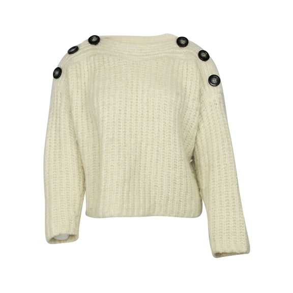 Pre-Owned Isabel Marant Button-detail Sweater in White Wool