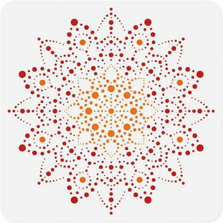Dot Mandala Stencil Template 11.8 x 11.8 Inch Reusable Plastic Stencil for Painting on Wood Wall Floor Tile Fabric Glass DIY Home Decor