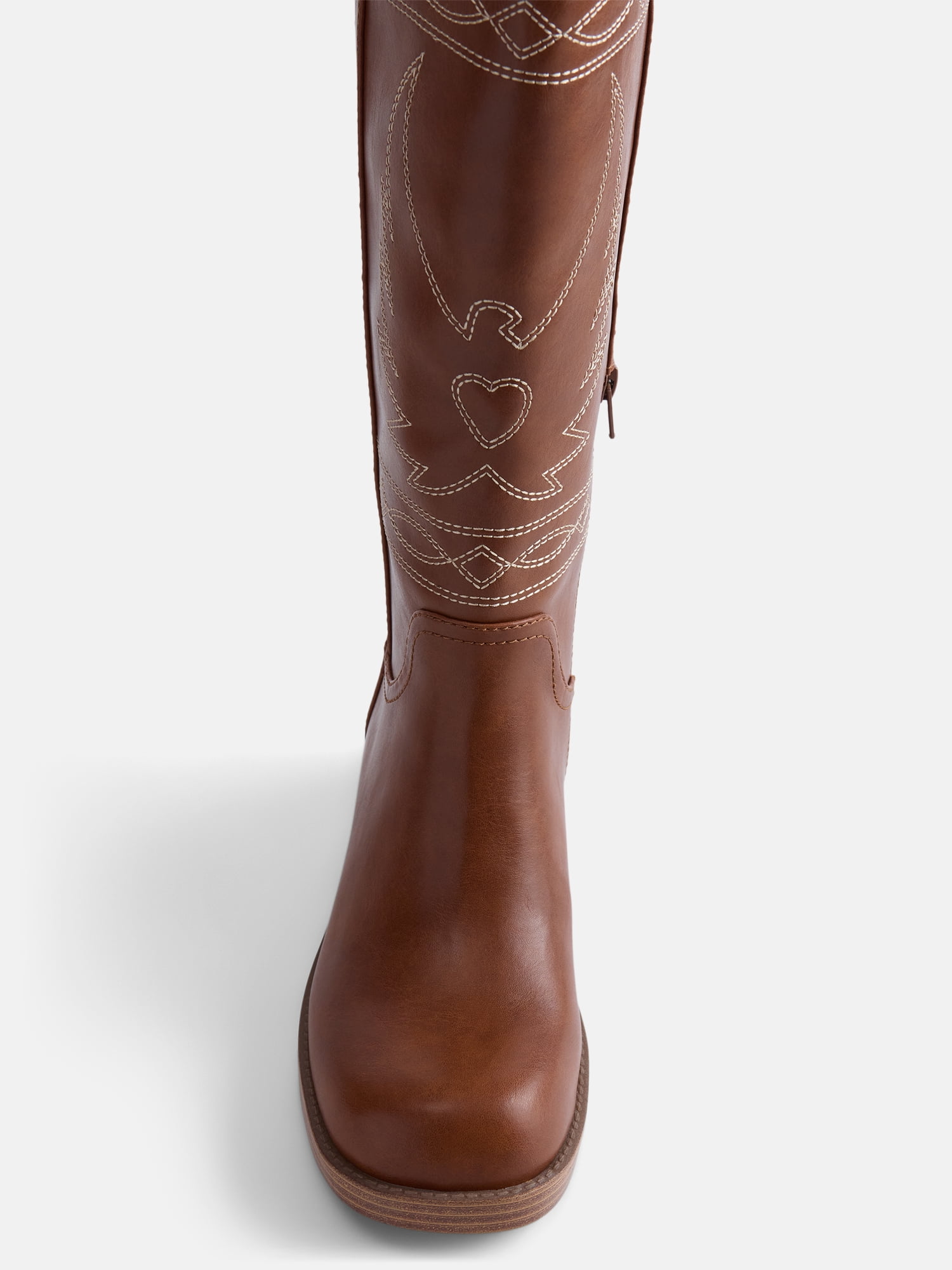 No Boundaries Women's Bird Embroidered Block Heel Boots