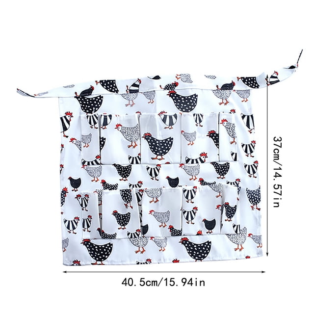 Bovemsi 50 % de Réduction! Tablier Manches Œufs de Poule avec Poches Tablier pour Collecte d'Œufs Frais Tablier de Rassemblement Cadeaux à Thème Coq Poulet