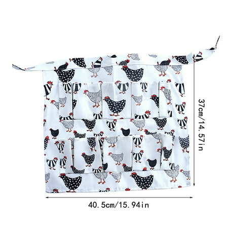

Xinqinghao Chicken Eggs Apron With Pockets Apron For Fresh Eggs Collecting Gathering Apron Rooster Chicken Themed Gifts B