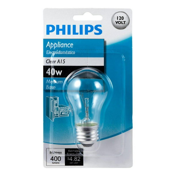 Philips 416768 Clear Appliance 40Watt A15 Light Bulb