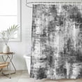 thumbnail image 6 of Black Grey Ombre Shower Curtain Set - 72" x 78" Washable Bathtub Curtain with 12 Hooks, Gradient Abstract Art Vintage Waterproof Fabric Stall Shower Curtains for Bathroom/Bathtub Décor, 6 of 6