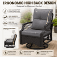 thumbnail image 4 of 3 Piece Patio Swivel Rocker Set, PE Rattan Bistro Set w/ 2 360° Swivel Rocking Chairs and Side Table, Outdoor Conversation Set with Cushions for Patio, Pool, Balcony, Pub, Cafe - Gray, 4 of 9
