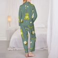 thumbnail image 5 of Junzan Cute Yoga Frogs Print Womens Pajama Sets,Long Sleeve Button Down For Women Pjs 2 Piece, 5 of 9