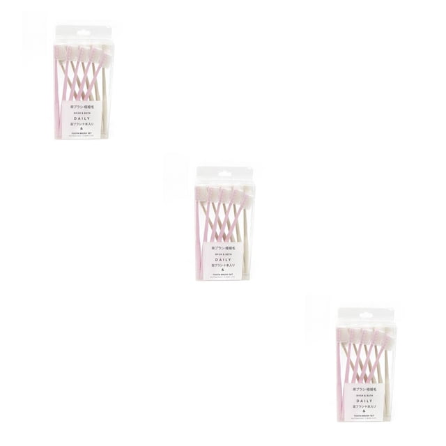 ZheElen 10PC Toothbrush Soft Dense Toothbrush With Holder Deep Cleaning Brush For Oral Teeth Care Tools pink 3Set