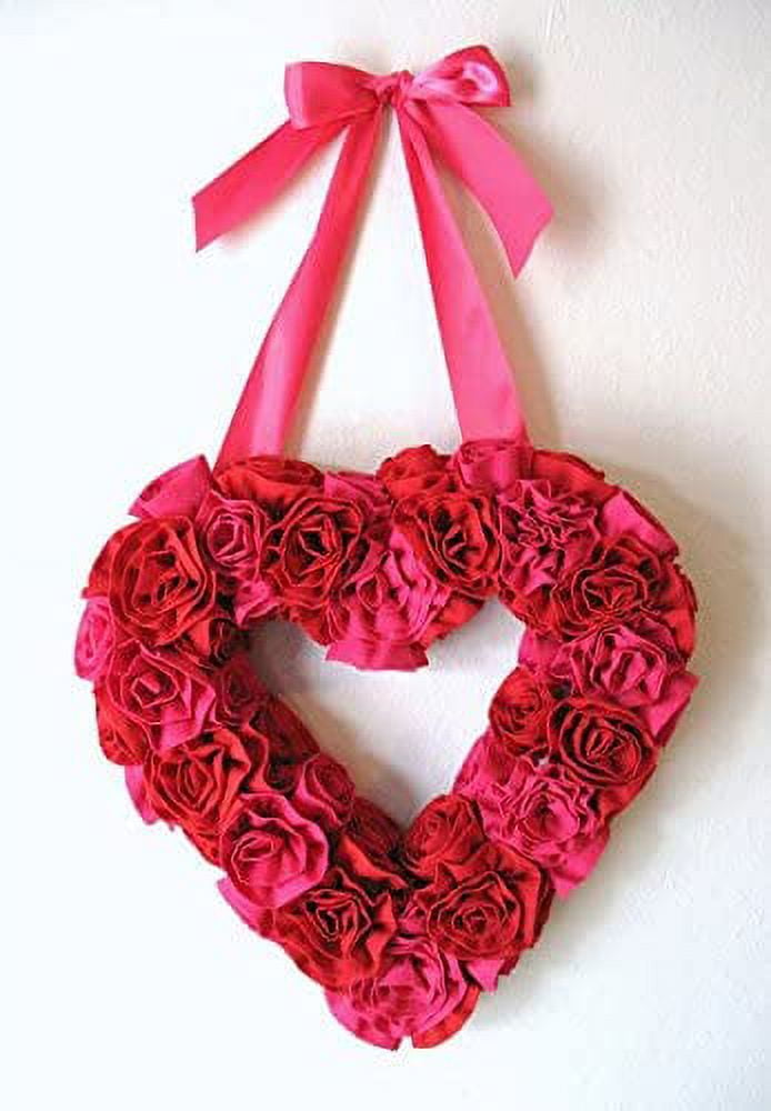 Floral Garden Heart-Shaped Metal Wreath Ring, 12