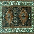thumbnail image 1 of Ahgly Company Indoor Square Persian Turquoise Blue Traditional Area Rugs, 4' Square, 1 of 4