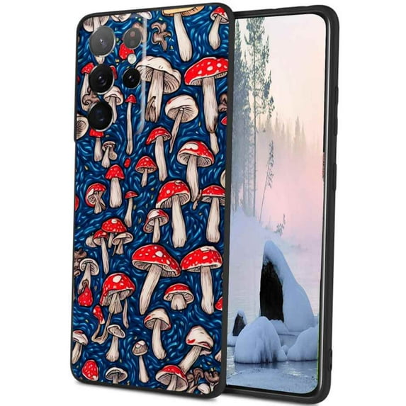 Mushrooms-255 Phone Case, Degined for Samsung Galaxy S22 Ultra Case Men Women, Flexible Silicone Shockproof Case for Samsung Galaxy S22 Ultra