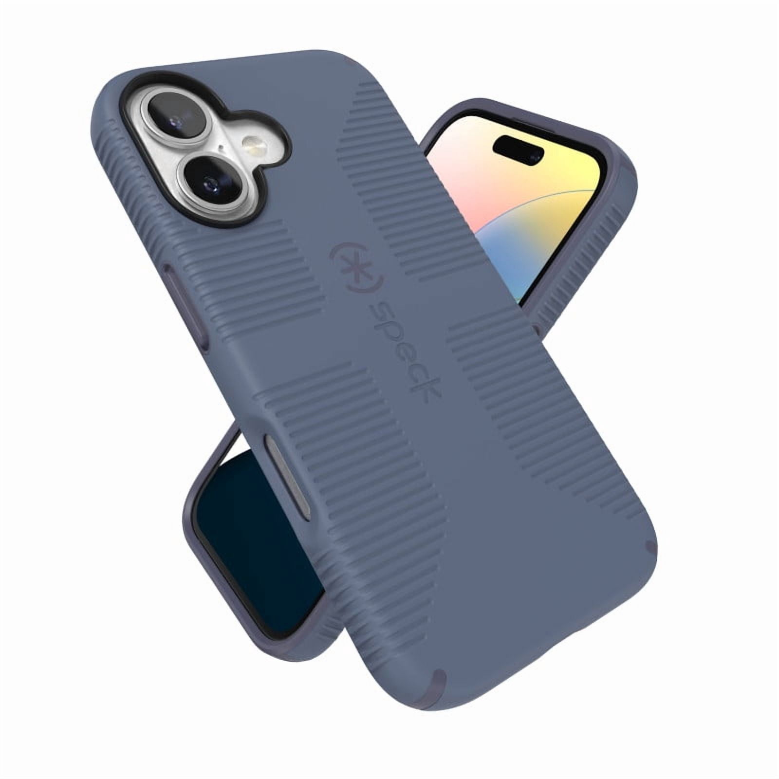Speck iPhone 16 CandyShell Grip with MagSafe in Mystery Blue and Faded Denim