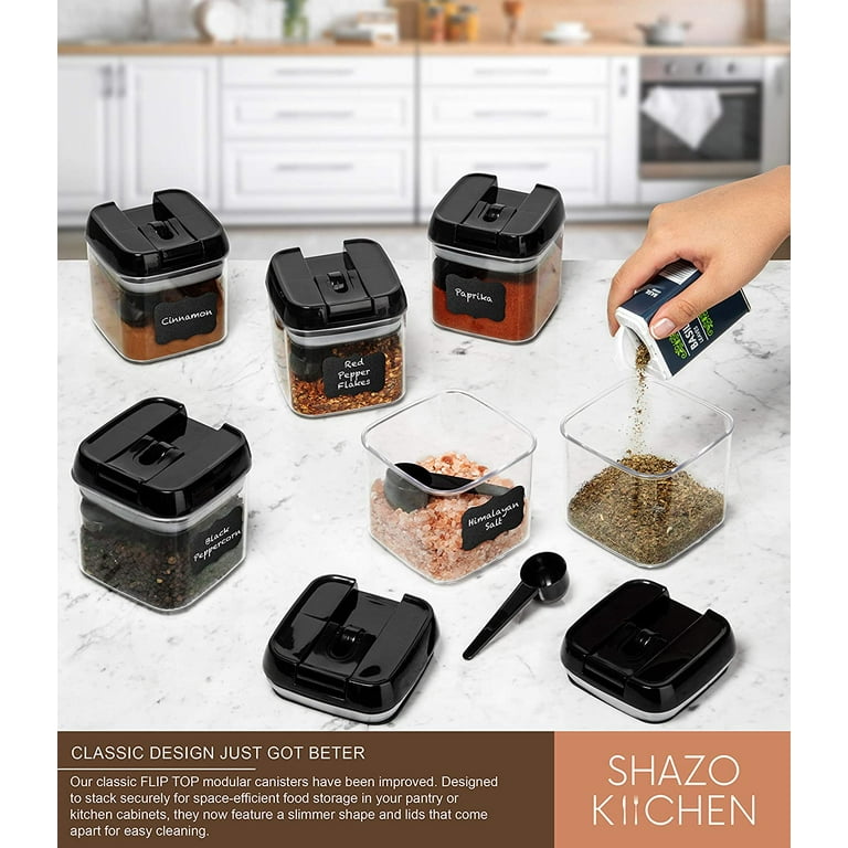 Shazo Plastic Food Storage Containers with Airtight Lids, Spoons, Set of  6